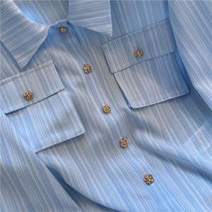 Camicia da Donna Casual a Righe con Colletto Retrò, Nuova Collezione Primavera 2025, Vendita all'Ingrosso - Product Image 4