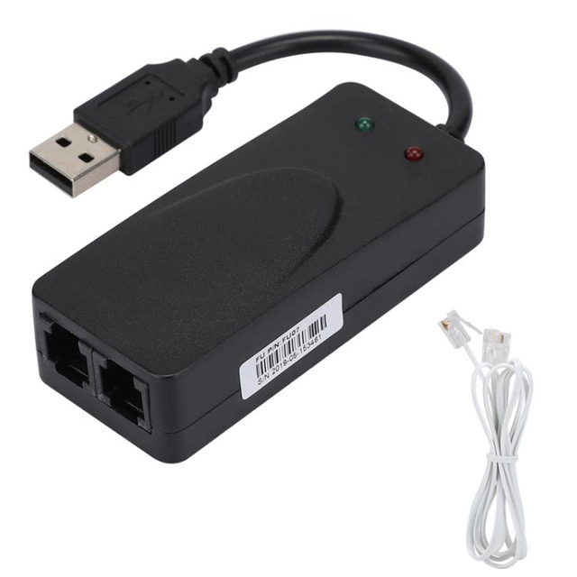 Fax Modem, Dual Port USB2.0 56K External Modem Driver, Plug and Play