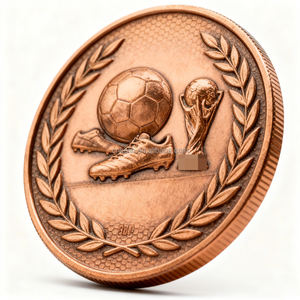 2026 Maßgefertigte 3D-Metallkunst Hersteller Sport Fußball Souvenir 1 Unze Gold Silber Challenge Prägemünze - Product Image 1