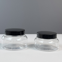Pots en plastique PET transparents de qualité alimentaire rechargeables de 150 ml, 200 ml, 250 ml, récipients pour aliments secs, contenants cosmétiques, pots en plastique avec couvercles
