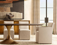 Table à manger rectangulaire moderne en bois massif avec chaise longue pour appartement, mobilier de salle à manger, pieds en métal, capacité 8 personnes