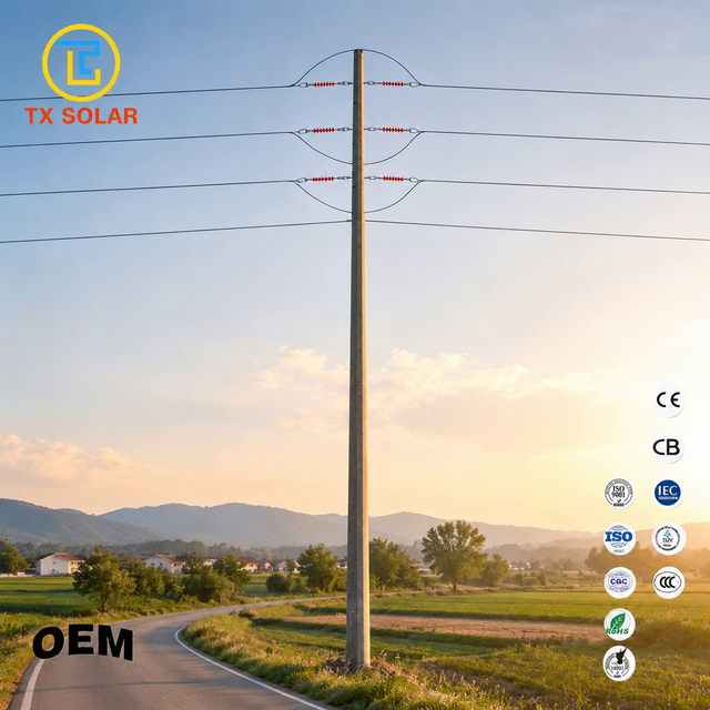 TX High Quality 8m 10m Hot Dip Galvanized Distribution Power Pole Telecom Metal Poles