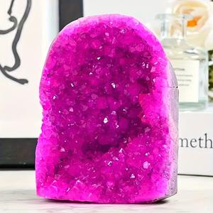 300-400g Natural Crystal <b>Stone</b> Ornament Gemstone Pendulum Crystal <b>Crafts</b> Pink Geode Quartz Cluster - Product Image 4