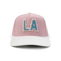 Casquette de baseball unisexe à deux tons personnalisée, 5 panneaux, respirante, imperméable, avec logo brodé en 3D, design sportif, blanc rose