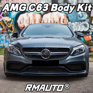 Kit de carrocería de fibra de carbono estilo C63 AMG Edition 1, alerón divisor de parachoques delantero y difusor para Mercedes Benz C63 AMG 2014-2023 - Product Image 4
