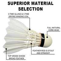 SNOWPEAK SP-01 Volants de badminton professionnels en plumes d'oie de qualité supérieure, aérodynamique stable, faible MOQ, emballage personnalisé