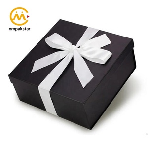 Kemasan kotak hadiah <span class=keywords><strong>2</strong></span> kaca anggur Tunggal kertas hitam kaku persegi logo kustom Premium dengan sisipan busa - Product Image 4