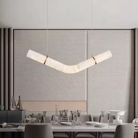 Lampe suspendue de luxe pour la décoration intérieure lampe suspendue led pour chambre d'hôtel lustre moderne en albâtre pour cuisine