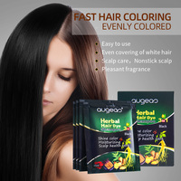 Shampo pewarna rambut hitam herbal Augeas 3 in 1, ekstrak tumbuhan alami, bebas amonia, pewarna rambut permanen, tersedia
