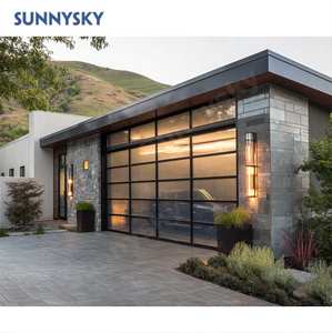 Sunnysky Portes <span class=keywords><strong>de</strong></span> <span class=keywords><strong>garage</strong></span> résidentielles commerciales pleine vue personnalisées Portes <span class=keywords><strong>de</strong></span> <span class=keywords><strong>garage</strong></span> sectionnelles en verre transparent à vendre - Product Image 1