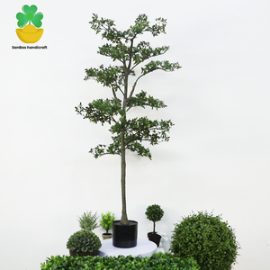 Albero Bonsai Artificiale Podocarpus 150cm, Albero <span class=keywords><strong>Zen</strong></span> Finto a 5 Strati con Potatura a Nuvola e Tronco Naturale per Decorazione Interna - Product Image 1