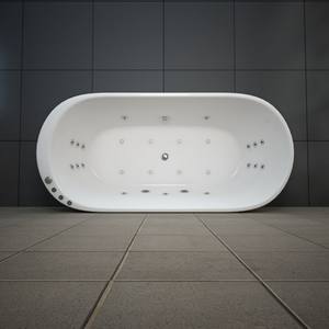 Baignoire spa moderne blanche en acrylique Bain tourbillon autoportant avec massage au jet d'eau pour deux personnes pour hôtels - Product Image 3