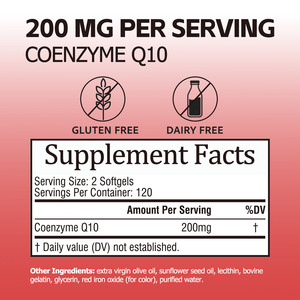 CoQ10 en gélules à absorption améliorée avec huile d'olive, soutient la santé cardiaque et la production d'énergie cellulaire, stimule l'activité antioxydante - Product Image 4