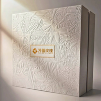 Grand emballage rigide gaufré de luxe pour bougie de parfum, cadeau cosmétique avec couvercle personnalisé et boîte cadeau de base avec col