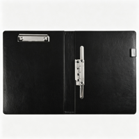 Carpeta de Cuero PU Personalizable A4, Carpeta de Documentos de Negocios con Doble Clip Metálico para Oficina, Logotipo Corporativo Personalizado