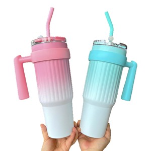Gradient Color 40Oz Stainless Steel Vacuum Insulated Tumbler With Straw For Car Home Office Travel - Product Image 5