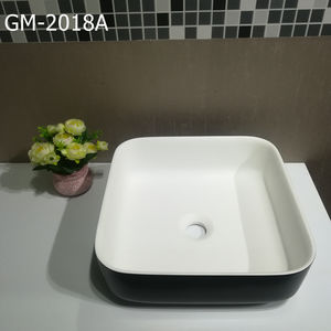 Évier de lavage à la main en pierre artificielle personnalisé Offre Spéciale montage de comptoir rectangulaire moderne de style américain pour hôtels maisons d'hôtes - Product Image 4