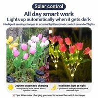 Lampes solaires LED d'extérieur en forme de tulipe, IP65, fleurs artificielles en plastique, lumière solaire de jardin pour décorations de mariage et de fête