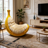 Canapé-lit banane moderne et créatif, canapé-lit de luxe, fauteuil inclinable unique en forme de fruit, meuble d'appoint pour salon