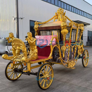 Carroza Real Eléctrica al por Mayor para Transporte Especial, Vagoneta de Caballos con Escultura Dorada, Carruaje de Caballos - Product Image 4