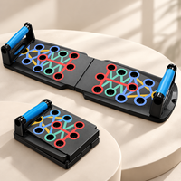 Planche de pompes pliable avec compteur LCD intelligent 22-en-1, support d'entraînement musculaire à code couleur pour l'exercice à domicile