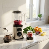 Robot culinaire multifonction Calinfor 1,5 L 1000 W à vitesse variable, mixeur, hachoir, presse-agrumes avec commande tactile