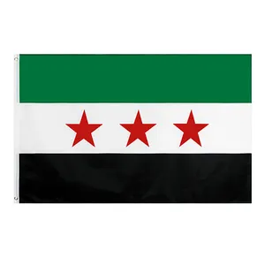 Nuoxin Support Custom Size 6x10ft Freedom Syria Flag Free Syria Green Revolution Flag of Syria