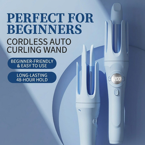 <span class=keywords><strong>Rizador</strong></span> <span class=keywords><strong>de</strong></span> Pelo Automático Inalámbrico, <span class=keywords><strong>Rizador</strong></span> <span class=keywords><strong>de</strong></span> Pelo Inalámbrico <span class=keywords><strong>de</strong></span> 32 mm con Rotación Automática, Iones Negativos, Herramienta <span class=keywords><strong>de</strong></span> Rizado con un Solo Botón para Uso en Salón y en Casa - Product Image 1