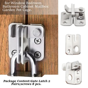 Stainless Steel Door Bolt <b>Latch</b> <b>Lock</b> Left Right Open Easy Installation Minimalist Design For Cabinet Garden Pet House Doors - Product Image 3