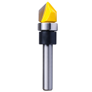 V-Shaped Carbide Milling Cutter 1/4 Shank For Woodworking Edge Trimmer Grooving Cutting - Product Image 1