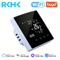 Termostato Inteligente WiFi RKHK con Panel de Vidrio Espejo, Calefacción por Suelo Radiante, Controlador de Temperatura Digital con Pantalla Táctil