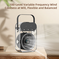 Nouveautés Ventilateur à brumisation portable avec écran numérique USB et batterie rechargeable Minuterie pour utilisation sur le bureau au bureau en camping et en voiture