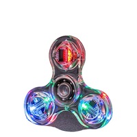 Flash LED en cristal transparent pour jouet rotatif éblouissant veilleuse doigt Fidget Spinner produit de sport et de divertissement