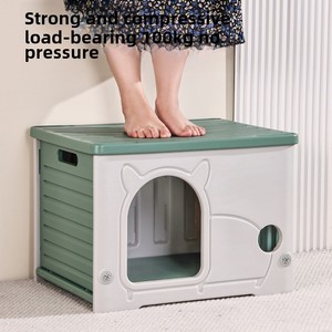 Gabinete para Gatos de Plástico Impermeable Casa para Gatos de Interior y Exterior para Camping Refugio Resistente para Mascotas de Fácil Montaje - Product Image 4
