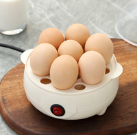 OWNSWING mesin kukus telur Mini, kapasitas 7 Telur Mini kompor otomatis cepat ketel telur listrik penggunaan rumah luar ruangan