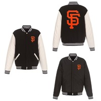 Veste universitaire unisexe noire et blanche, style baseball, avec boutons pression, col et poignets côtelés rayés, streetwear JA0904