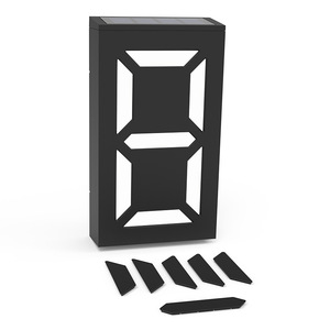 Solar Powered Door Plate Light House <b>Number</b> <b>Illuminated</b> Wall Mount Modern Exterior Design Color Changing LED Display - Product Image 3