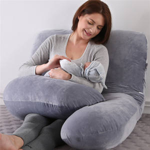 Almohada de <span class=keywords><strong>embarazo</strong></span> de cuerpo completo en forma de U, almohada de maternidad para dormir para mujeres embarazadas, soporte de algodón, vientre, espalda, <span class=keywords><strong>dolor</strong></span> de cadera - Product Image 3