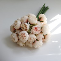 Bouquet de mariage de haute qualité, 27 têtes de roses thé, prix bas, fleurs brillantes en strass, bouquet de mariage pour table de mariage