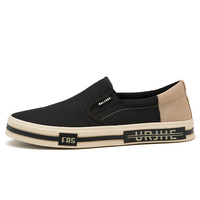 Chaussures hommes toile baskets décontractées pour Menlight sans lacet vulcanisé confortable hommes appartements mocassins nouveau noir formateurs Zapatos Hombre
