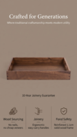 Plateau de service en bois de noyer massif, 2 tailles, 42 x 34 cm, bord profond de 6 cm, pour table basse, coiffeuse, décoration intérieure, rangement de cuisine, vente en gros