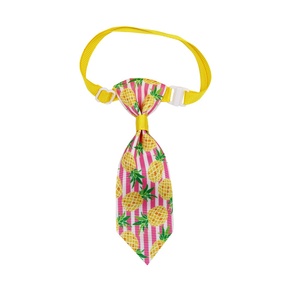 Cravate réglable pour animaux de compagnie avec imprimé flamants roses tropicaux et fruits pour petits chiens et chats - Product Image 4