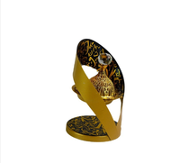 Lampe à parfum géométrique en céramique dorée, porte-encens, encensoir, bois de santal, graines d'anis étoilé, senteurs essentielles, décoration de réception de mariage