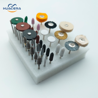 Huacera 3A00.1 Kits de polissage de meulage dentaire mèches de routeur à pointe de carbure en alliage métallique consommables pour fraise de polissage de laboratoire dentaire