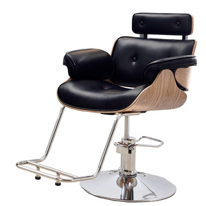 Fauteuil <span class=keywords><strong>de</strong></span> Barbier Haut <span class=keywords><strong>de</strong></span> Gamme en Bois Courbé, Pivotant à 360°, Hydraulique, Ergonomique, Réglable en Hauteur, Design Moderne, Durable, Revêtement PU Imperméable - Product Image 2