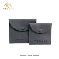 Sac à bijoux en microfibre Webest, Bolsas Para Joyeria Personalizada, pochette à bijoux grise avec logo
