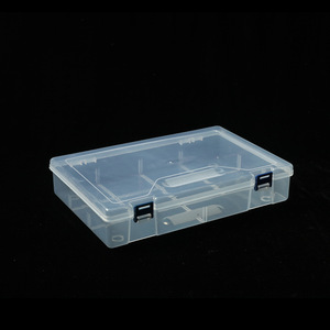 Transparent Plastic Double <b>Lock</b> 10 Compartment Storage <b>Box</b> For Home Organization Desktop Use - Product Image 3