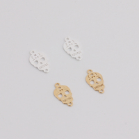 Connecteur en or 14 carats plaqué or avec séquence de crâne et filigrane, avec deux trous pour la fabrication de colliers et de bracelets permanents