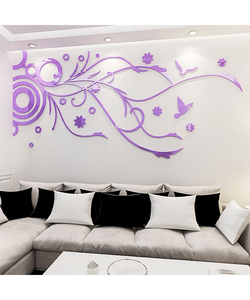 Adesivi Murali Creativi con Motivo Floreale <span class=keywords><strong>per</strong></span> Parete TV, Tipo Decorativo <span class=keywords><strong>per</strong></span> Camere <span class=keywords><strong>da</strong></span> <span class=keywords><strong>Letto</strong></span> - Product Image 1