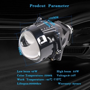 Sanvi S10 BI LED Projector Lens 55W 5500K LHD RHD Car Headlight LED Lamp for Motorcycle Auto Lighting System Bi Led Projector - Product Image 4